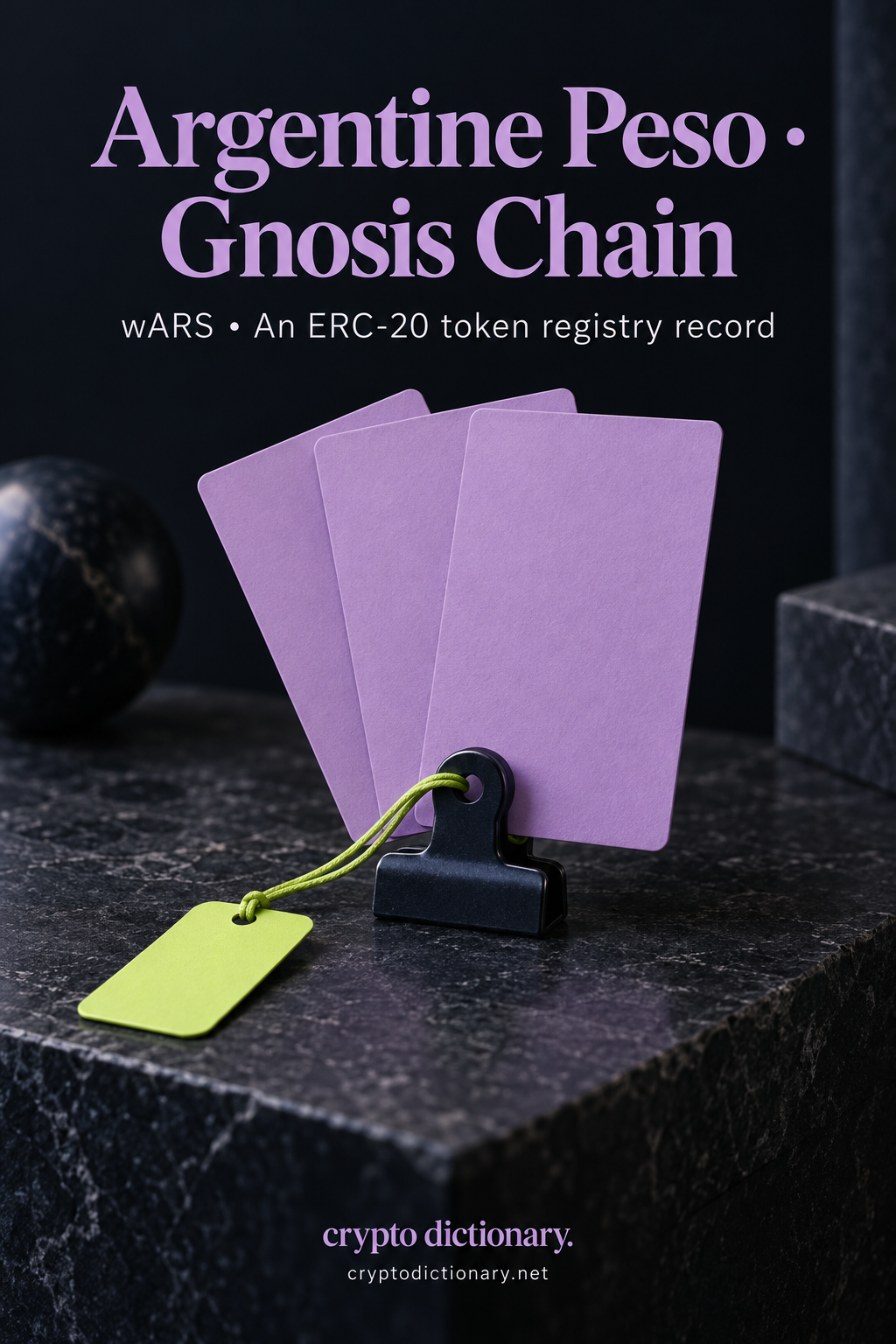 Three unprinted lilac specimen cards in a navy clip sit beside a blank lime identity tag.