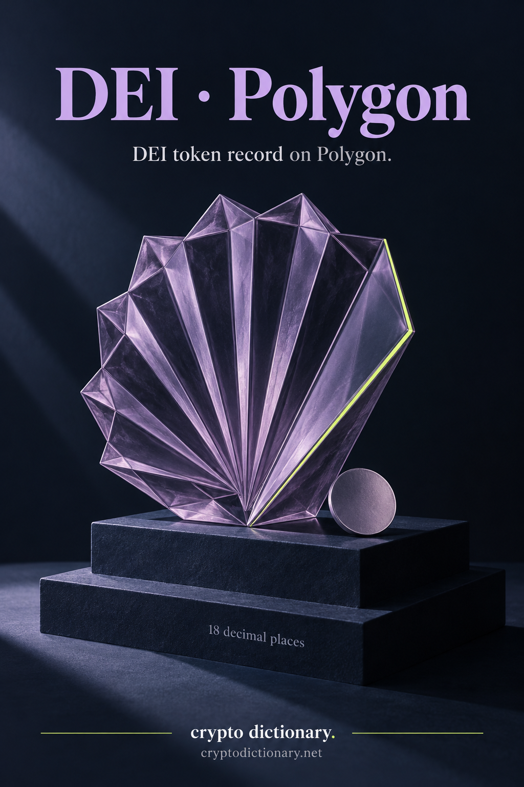 DEI on Polygon illustrated by a lilac polygonal fan sculpture.