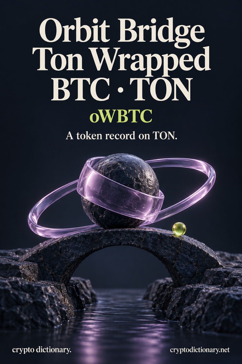 Orbit Bridge Ton Wrapped BTC · TON (oWBTC) illustrated by an original physical name mnemonic; a token record on TON.