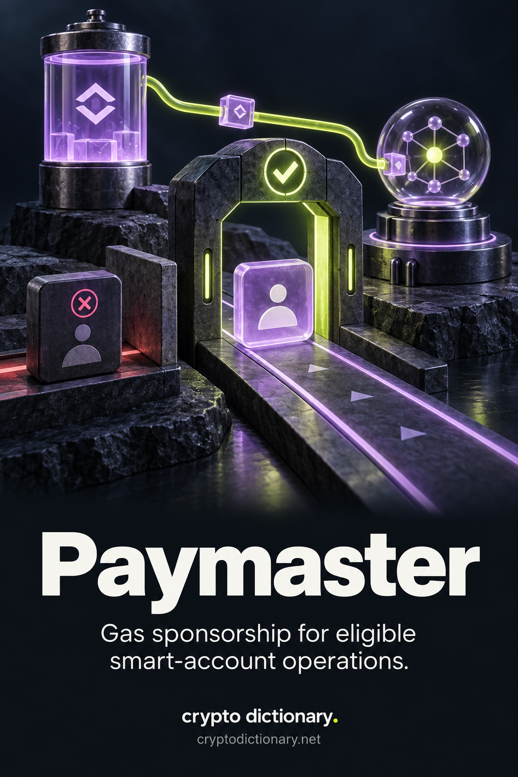 A sponsor contract supplies network-cost units for an eligible smart-account operation while another operation fails the qualification gate.