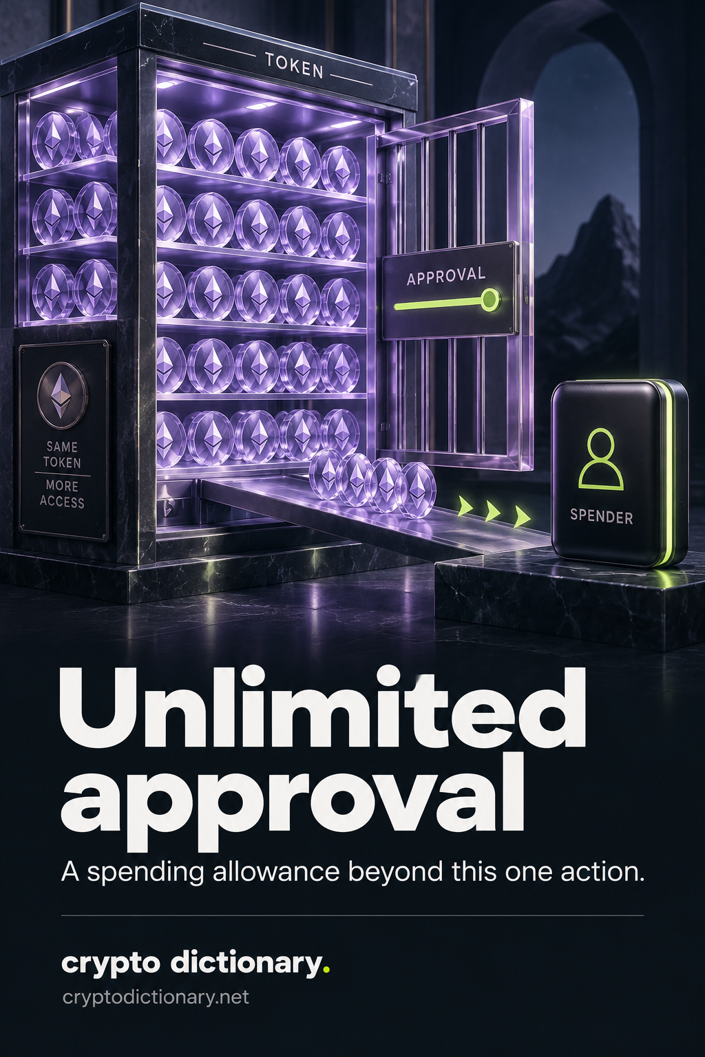 Unlimited approval: one token cabinet gives a single spender broad access, beyond the small group used in the current action.