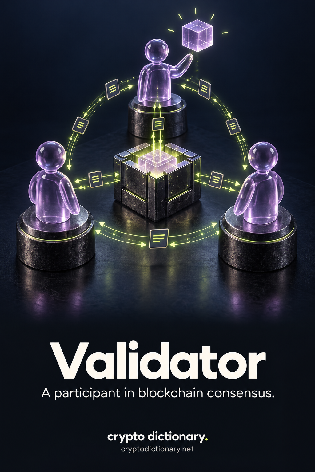 Validator: equal lilac consensus participants propose, check and exchange attestation tiles around a block.